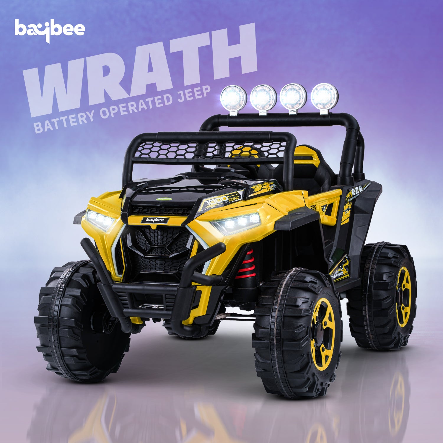 Minikin Wrath 4x4 Rechargeable Battery Operated Jeep I Large Size I 1 to 8 Years