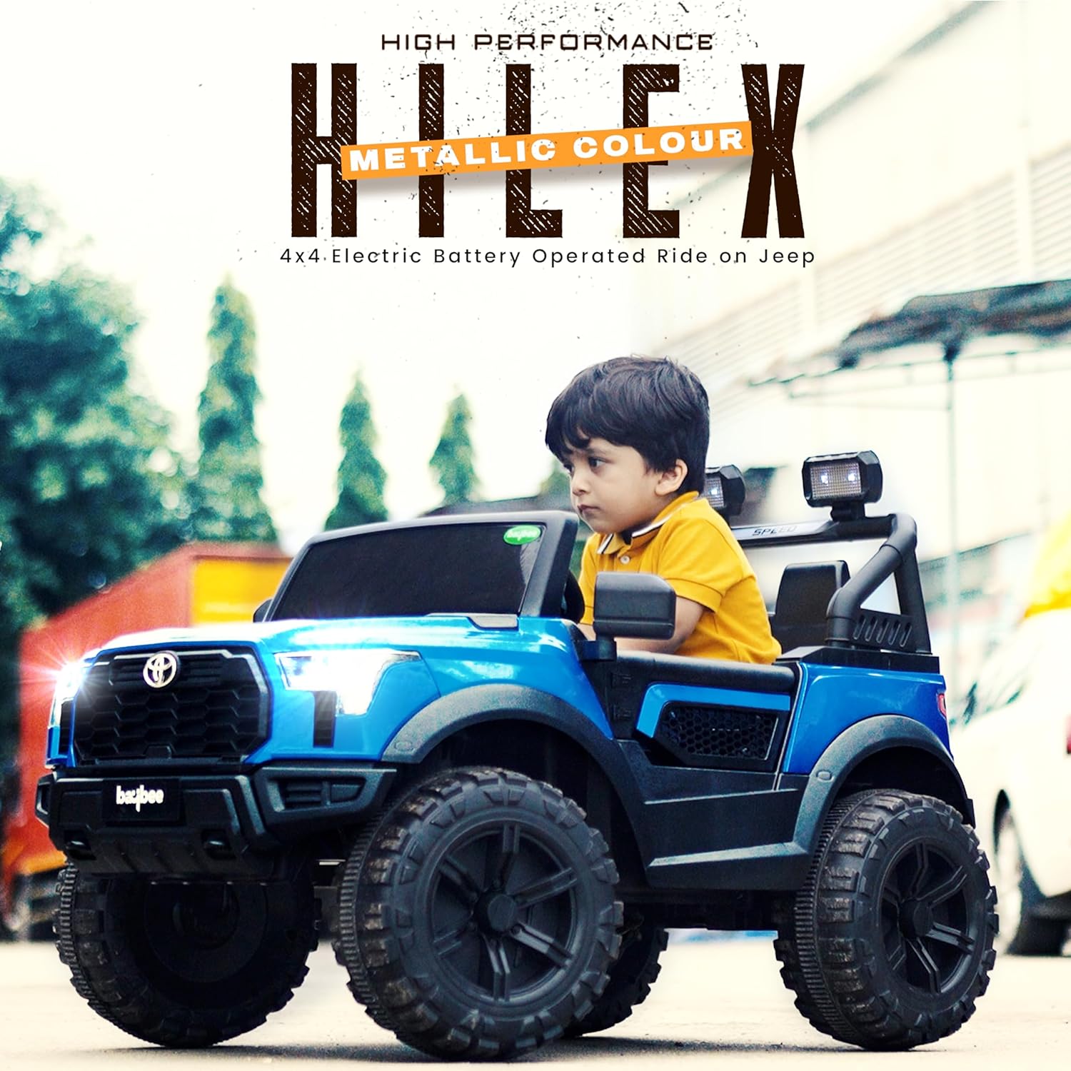 Minikin Toyota Hilux 4x4 Electric Rechargeable Rideon Jeep I Metallic Spray Painted 1-7 Years