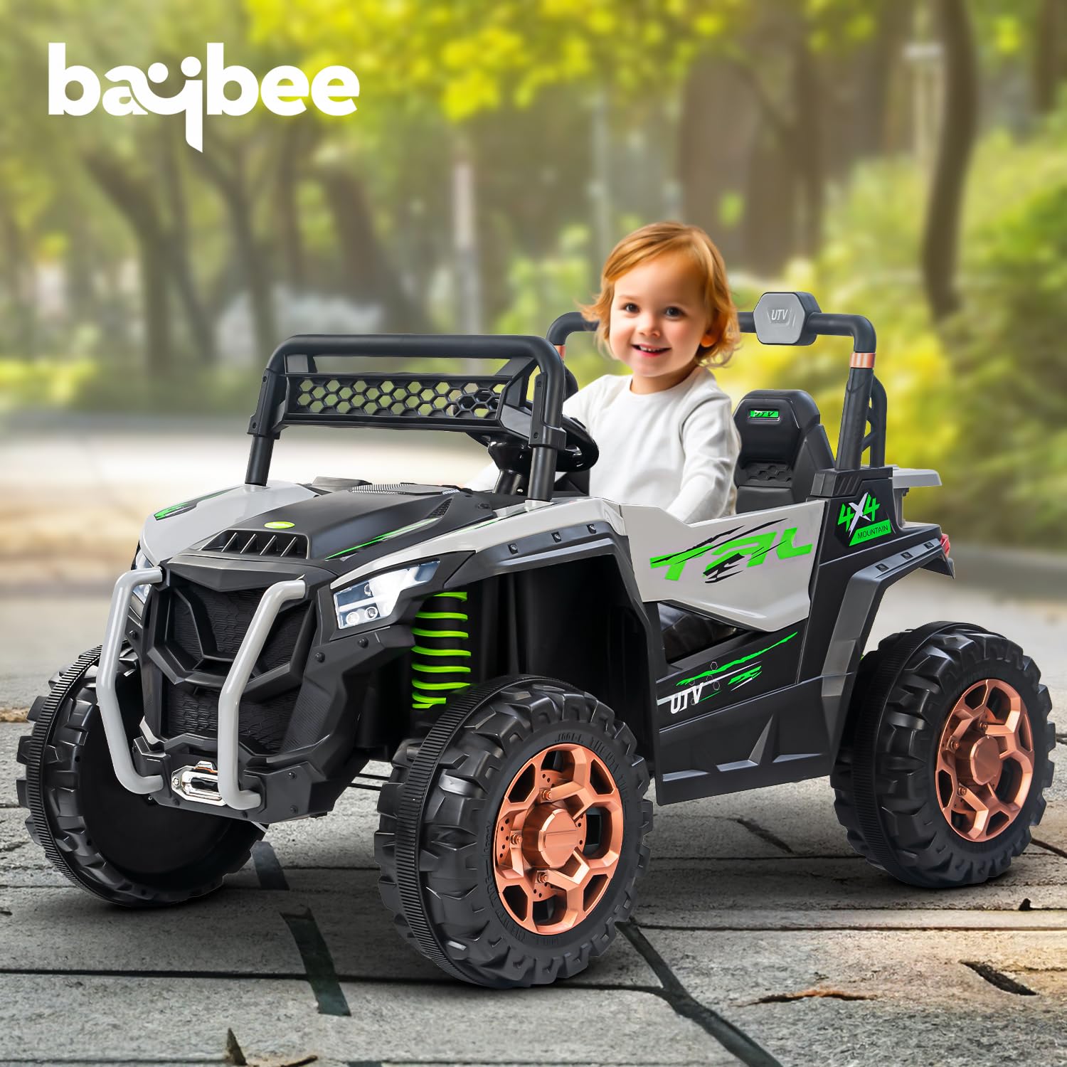 Rumble 4X4 Kids Electric Rechargeable Jeep | Ride On Toy Car with Light, Music | 1-8 Years