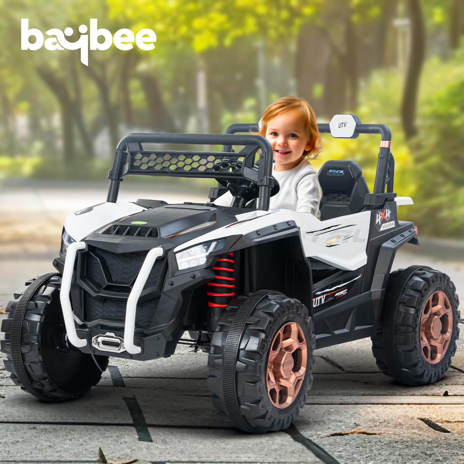 Rumble 4X4 Kids Electric Rechargeable Jeep | Ride On Toy Car with Light, Music | 1-8 Years