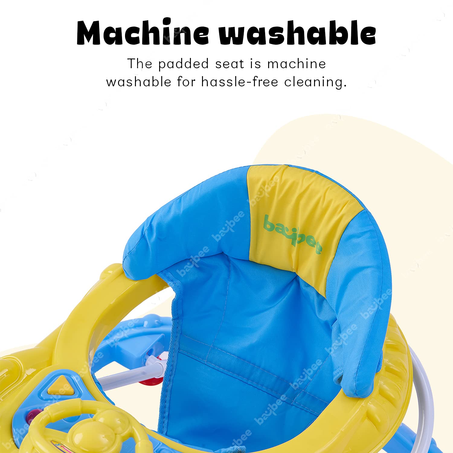 Majesty Baby Musical Walker – Height Adjustable, Foldable Design with Parental Control Push Bar (6 Months to 18 Months)