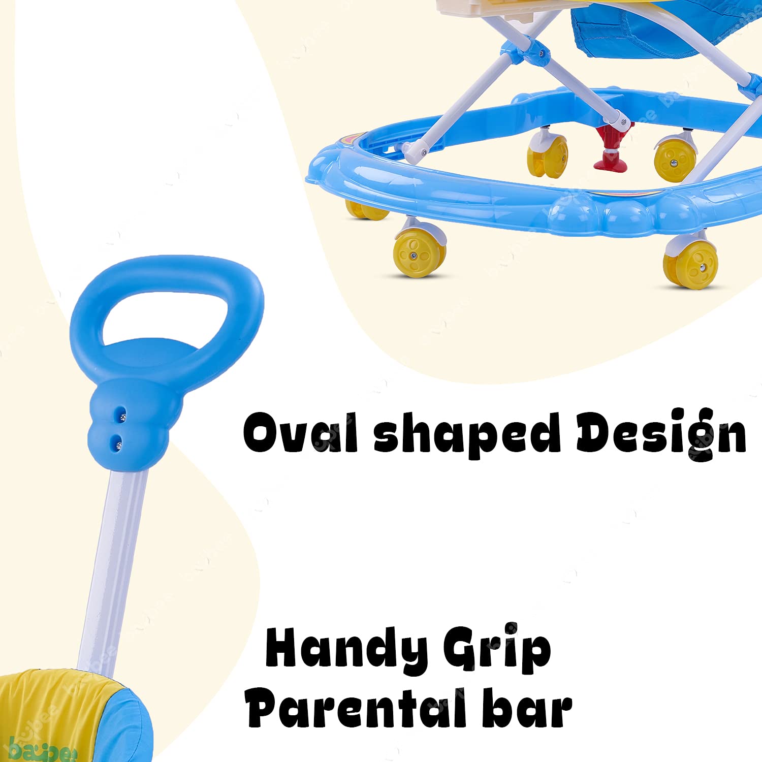 Majesty Baby Musical Walker – Height Adjustable, Foldable Design with Parental Control Push Bar (6 Months to 18 Months)