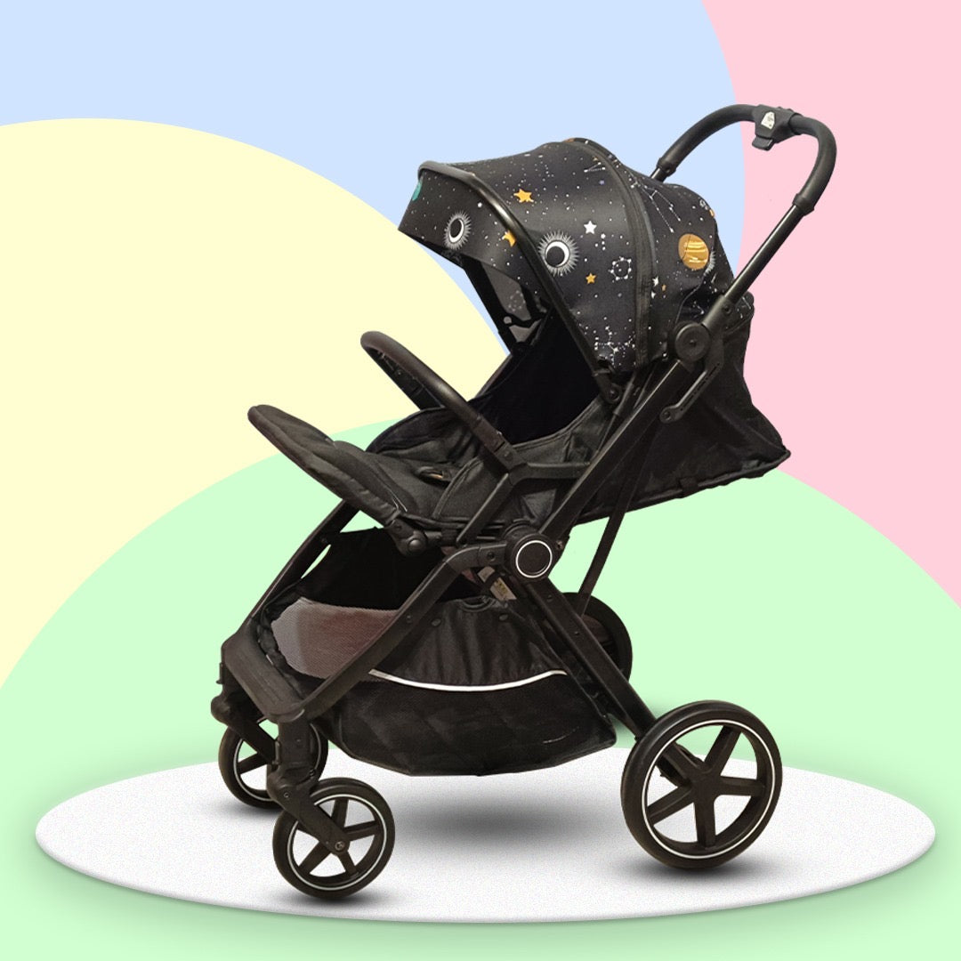 Breeze Reversible Handle Baby Stroller - Use as Carry Cot, Anti-Shock Wheels (Newborn to 5 Years)