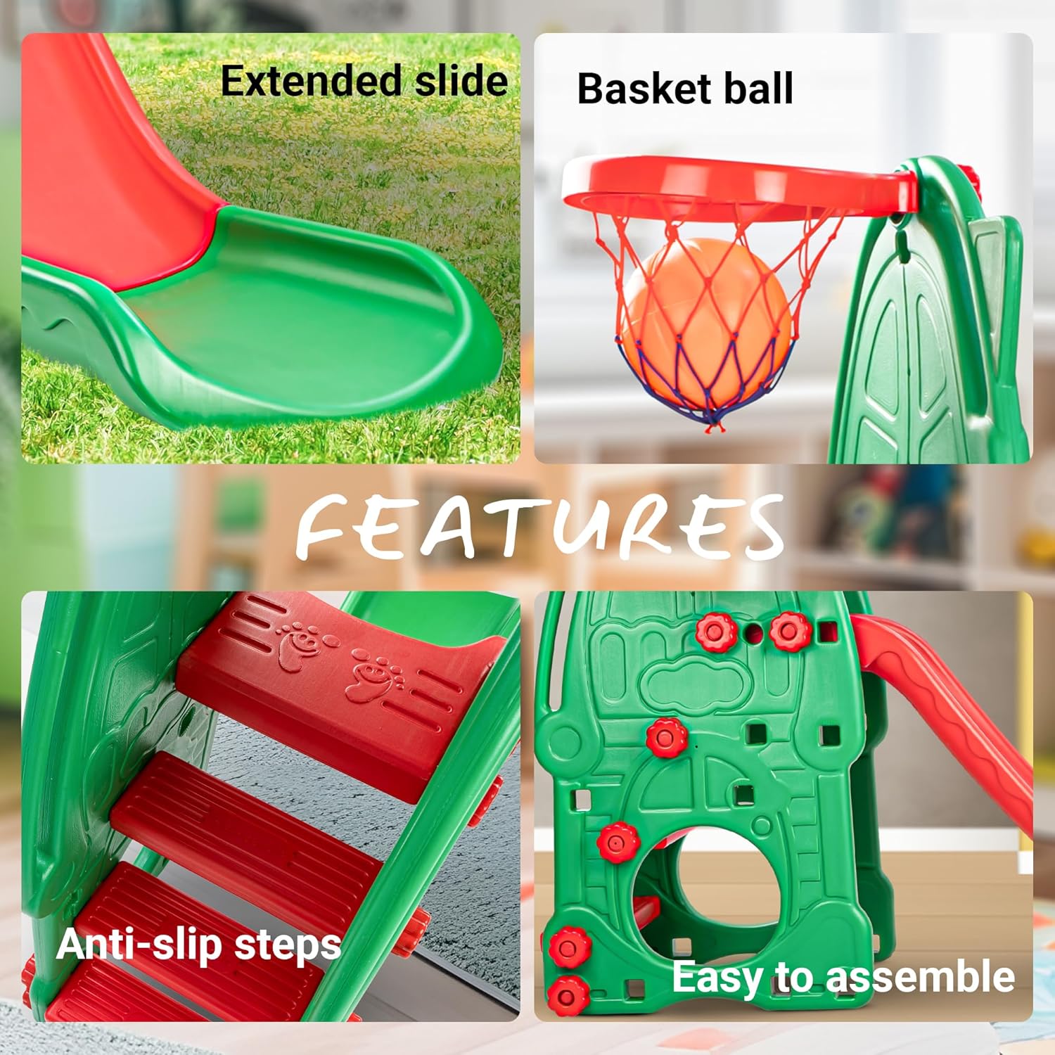 Minikin Foldable Garden Baby Slider for Kids | Indoor and Outdoor Use | 2-5 Years