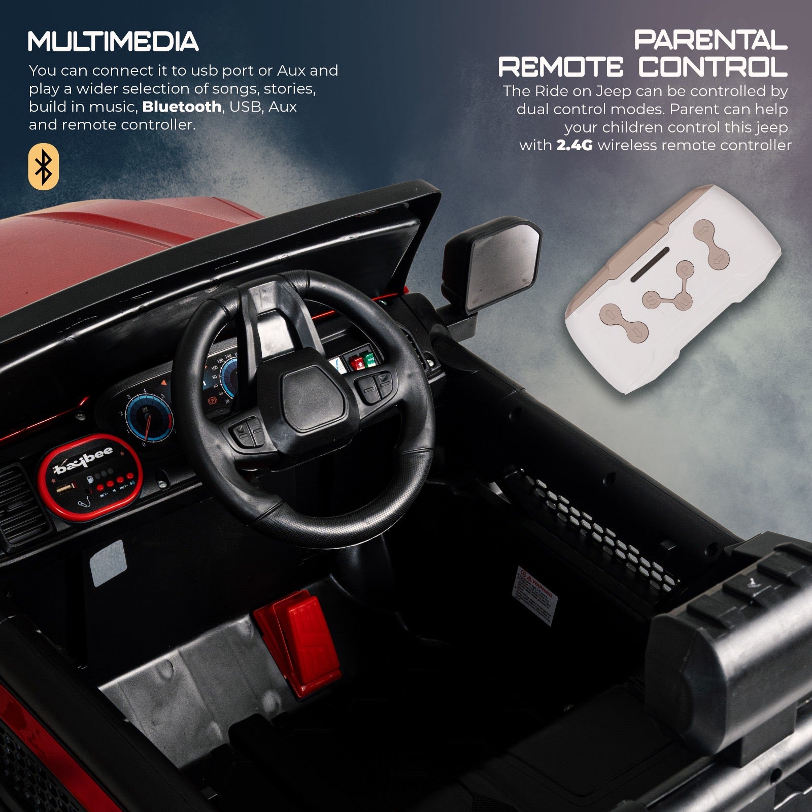 Minikin Toyota Hilux 4x4 Electric Rechargeable Rideon Jeep I Metallic Spray Painted 1-7 Years