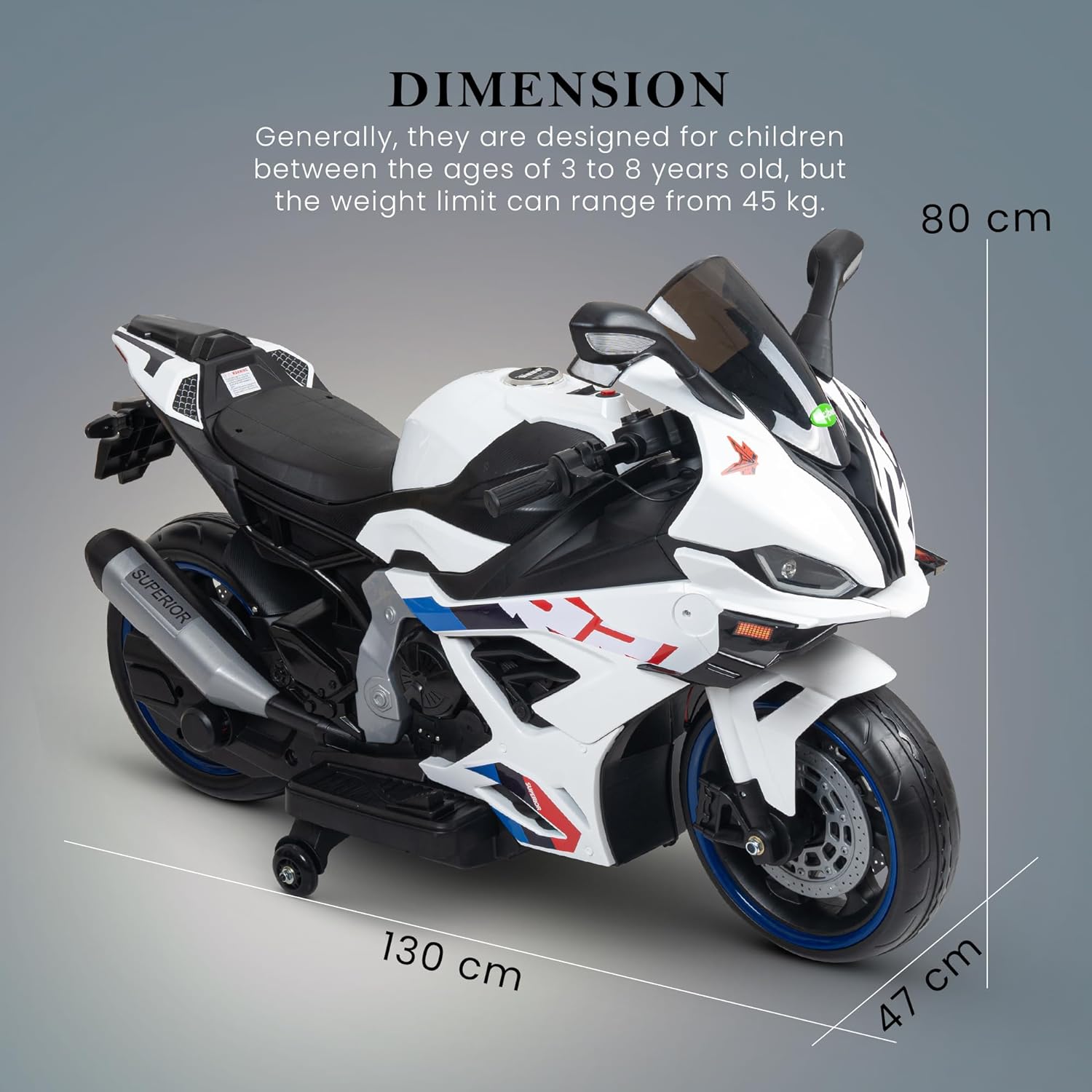 Minikin Agusta F4 Electric Rechargeable Superbike I Large Size Top Spec I 45KG Capacity I 2-14 Years