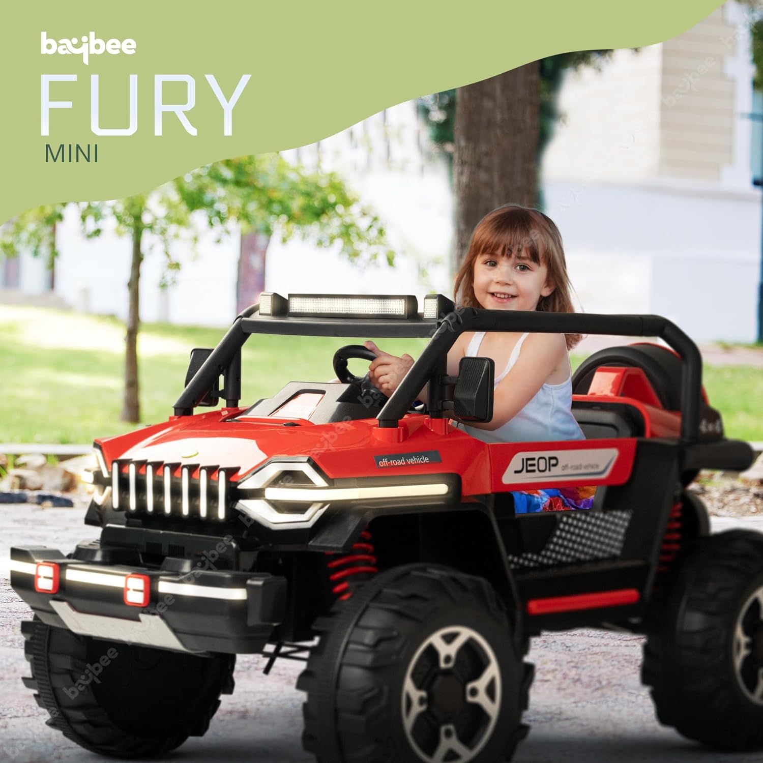 Minikin Fury 2x2 Rechargeable Jeep | Top End Configuration | Ages 1-8 Years