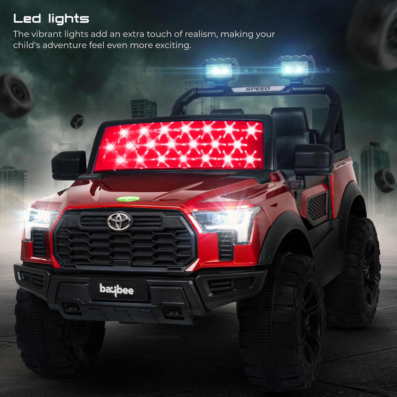 Minikin Toyota Hilux 4x4 Electric Rechargeable Rideon Jeep I Metallic Spray Painted 1-7 Years