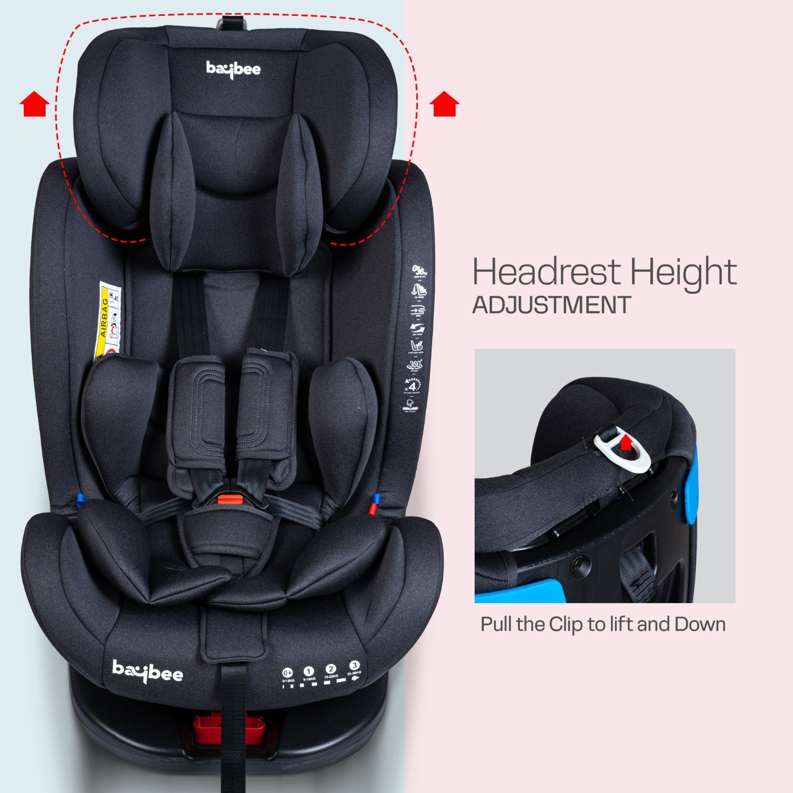 Minikin Stallion Isofix 360 Rotatable Car Seat I 5 Point Safety Harness I NB - 12 Years