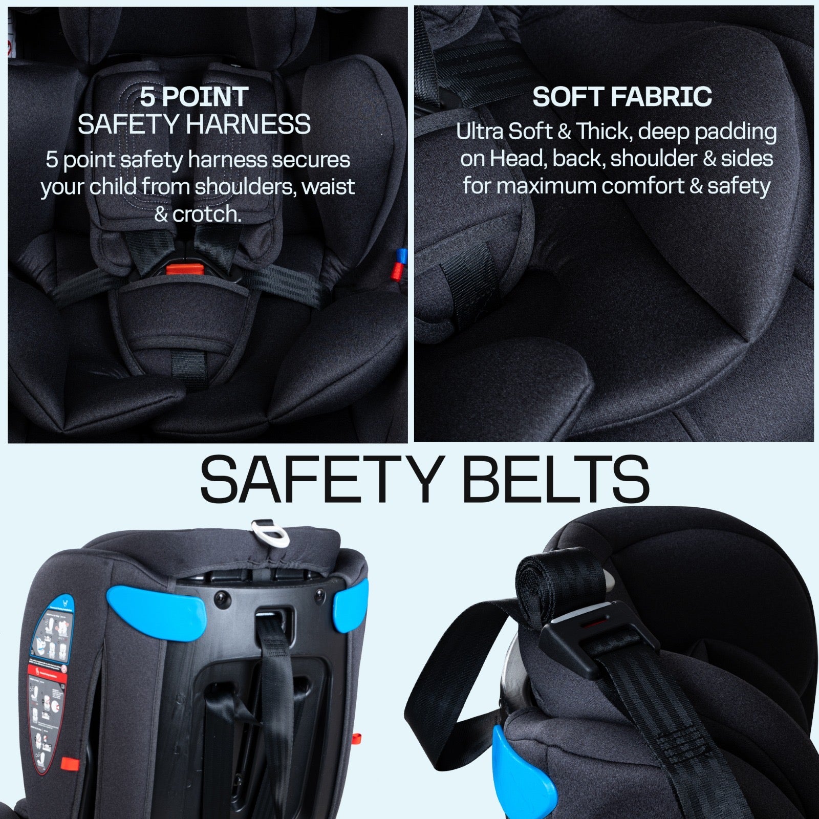 Minikin Stallion Isofix 360 Rotatable Car Seat I 5 Point Safety Harness I NB - 12 Years