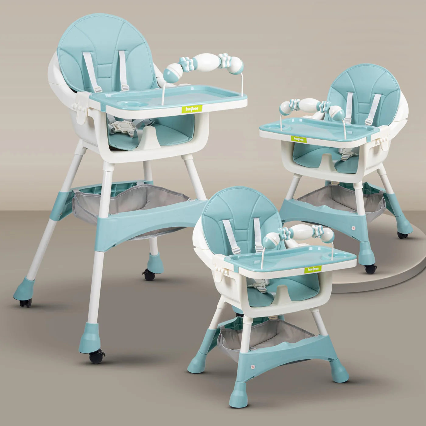 Minikin Aurora Series 3 in 1 Convertible High Chair for Kids with Adjustable Comfortable Seat