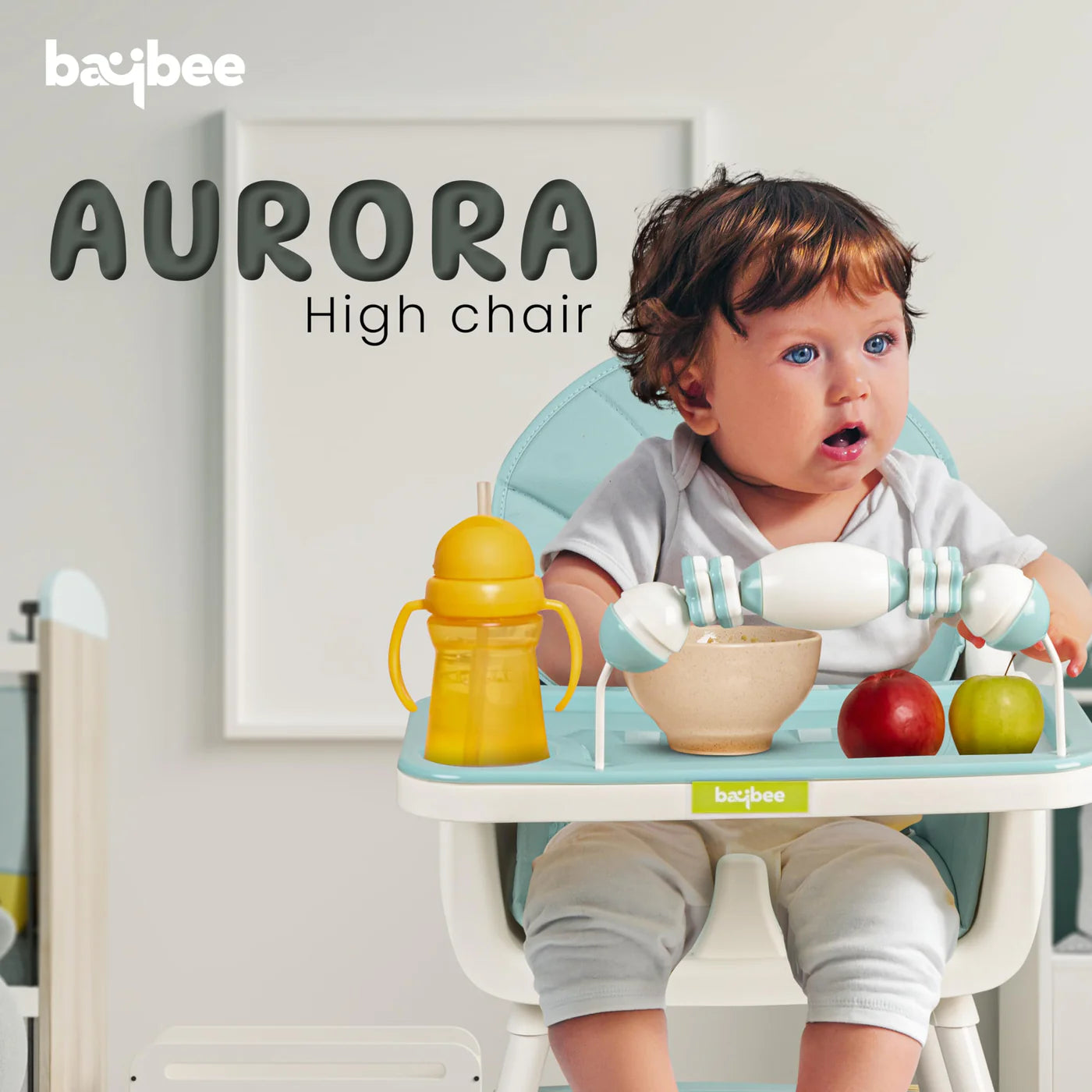Minikin Aurora Series 3 in 1 Convertible High Chair for Kids with Adjustable Comfortable Seat