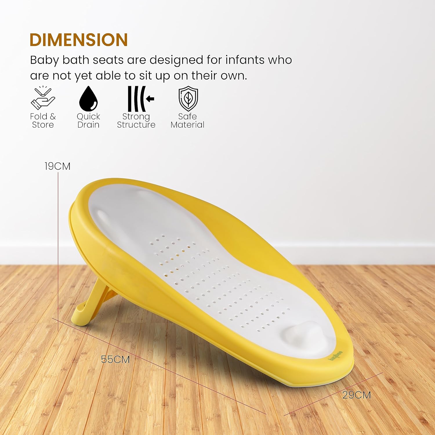 Dusa Baby Bath Seat - Anti-Slip, Foldable & Ergonomic (0-12 Months)