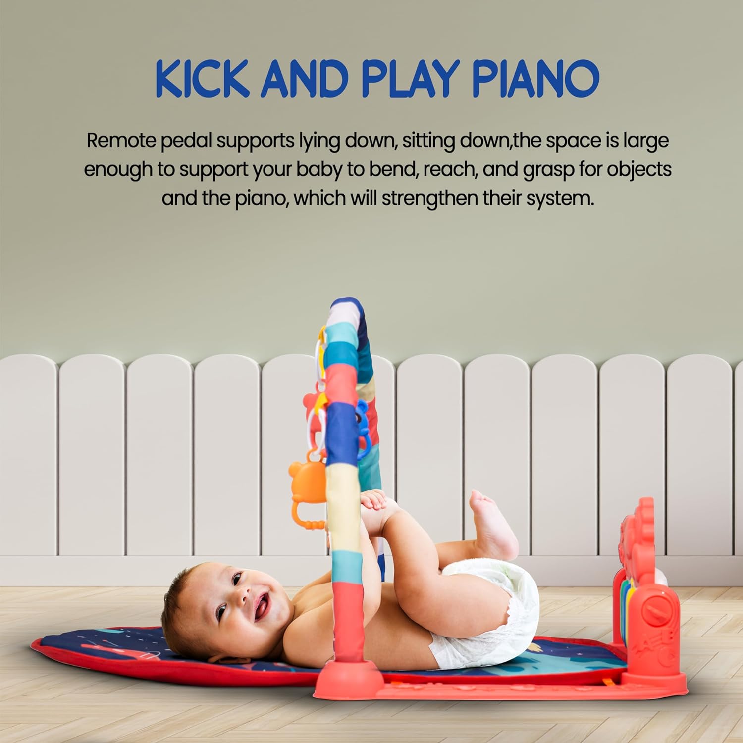 Minikin Kick & Play Piano Activity Play Gym I Sensory and Motor Skill Development I 0-12M