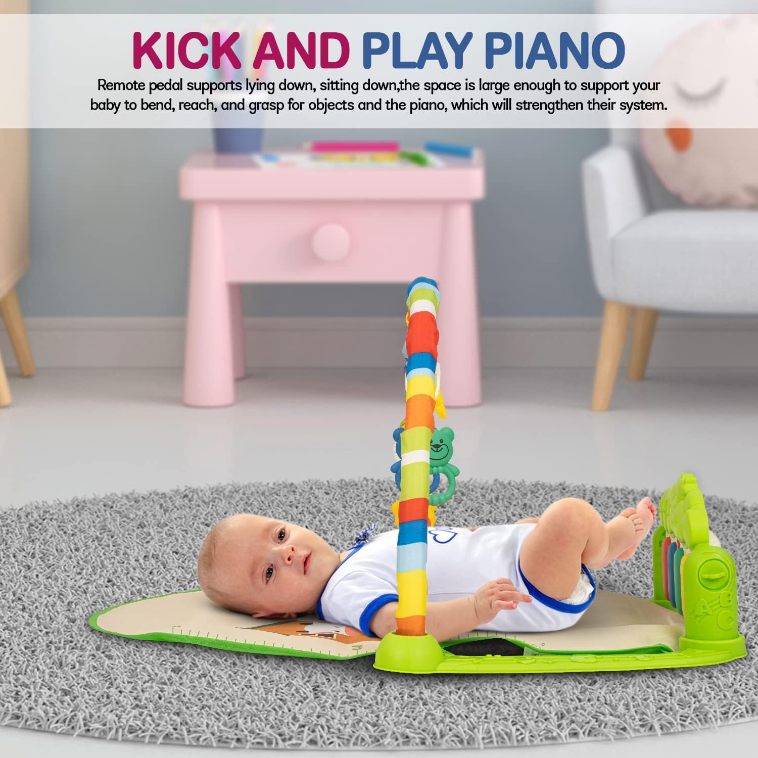 Minikin Kick & Play Piano Activity Play Gym I I Sensory and Motor Skill Development I 0-12M