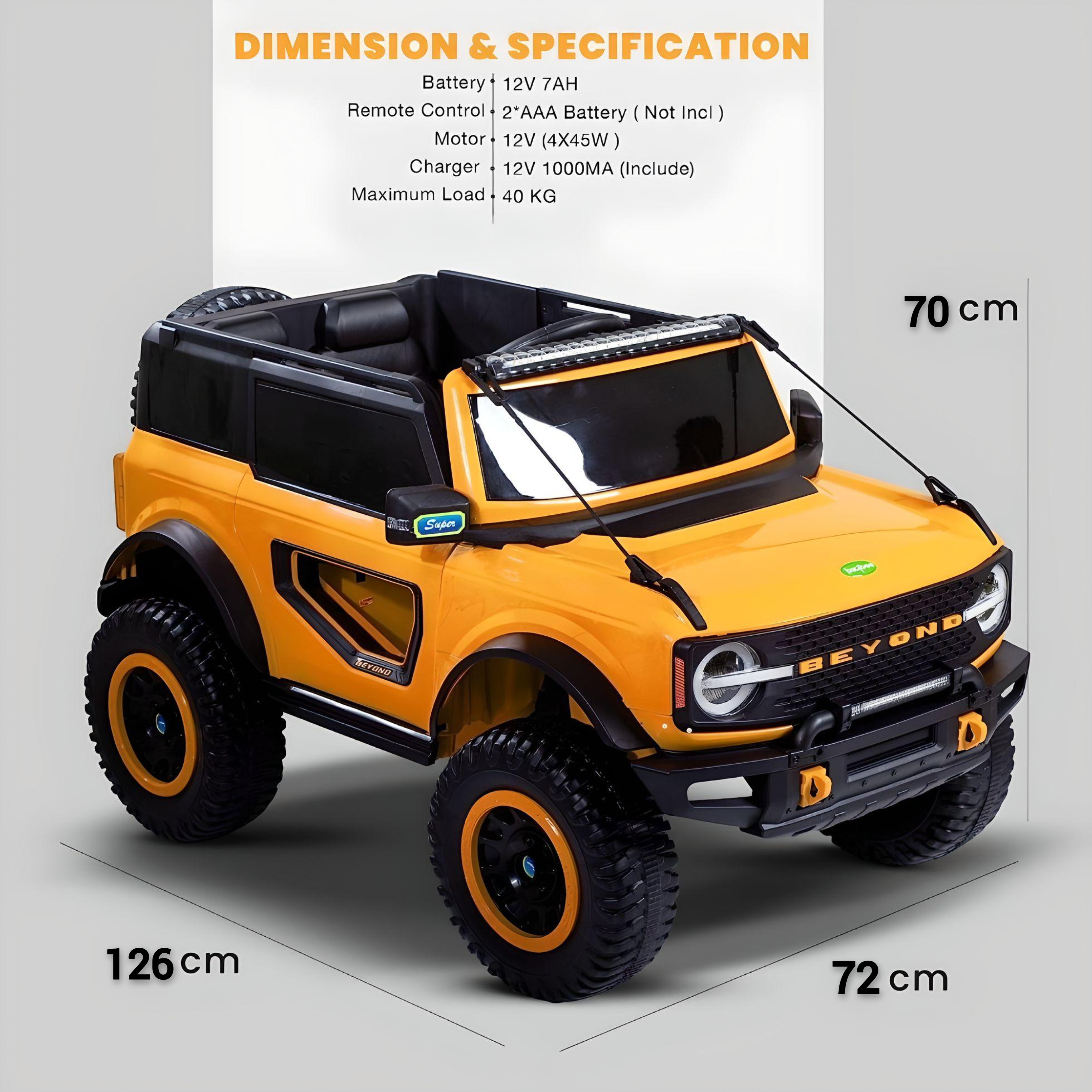 Minikin Beyond Electric Rechargeable Jeep I 4X4 Off Road Jeep I 1-8 Years