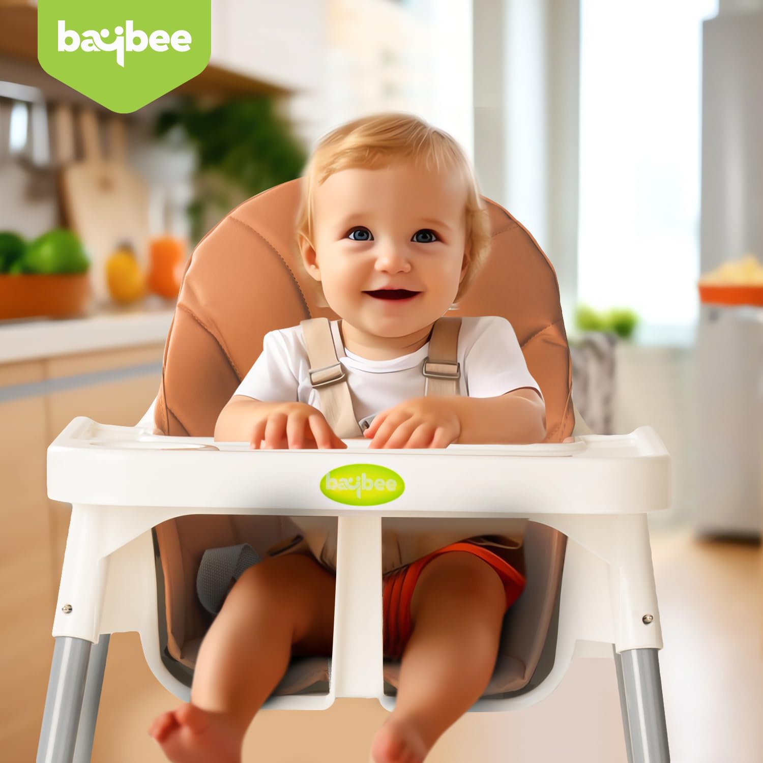 Clento 2-in-1 Baby High Chair - Adjustable Height, Footrest & Tray (6M-3Y)