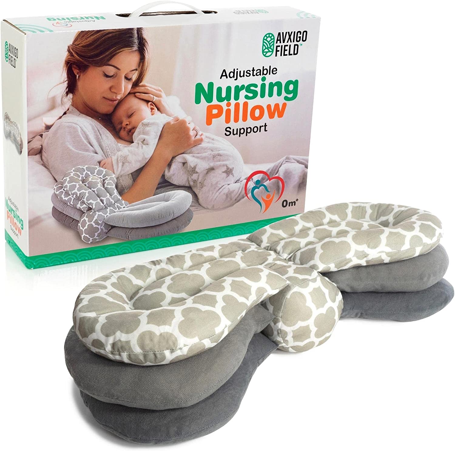 Elevate Adjustable Nursing and Breastfeeding Pillow I with multiple angle I Contoured & Multi layered Butterfly Design