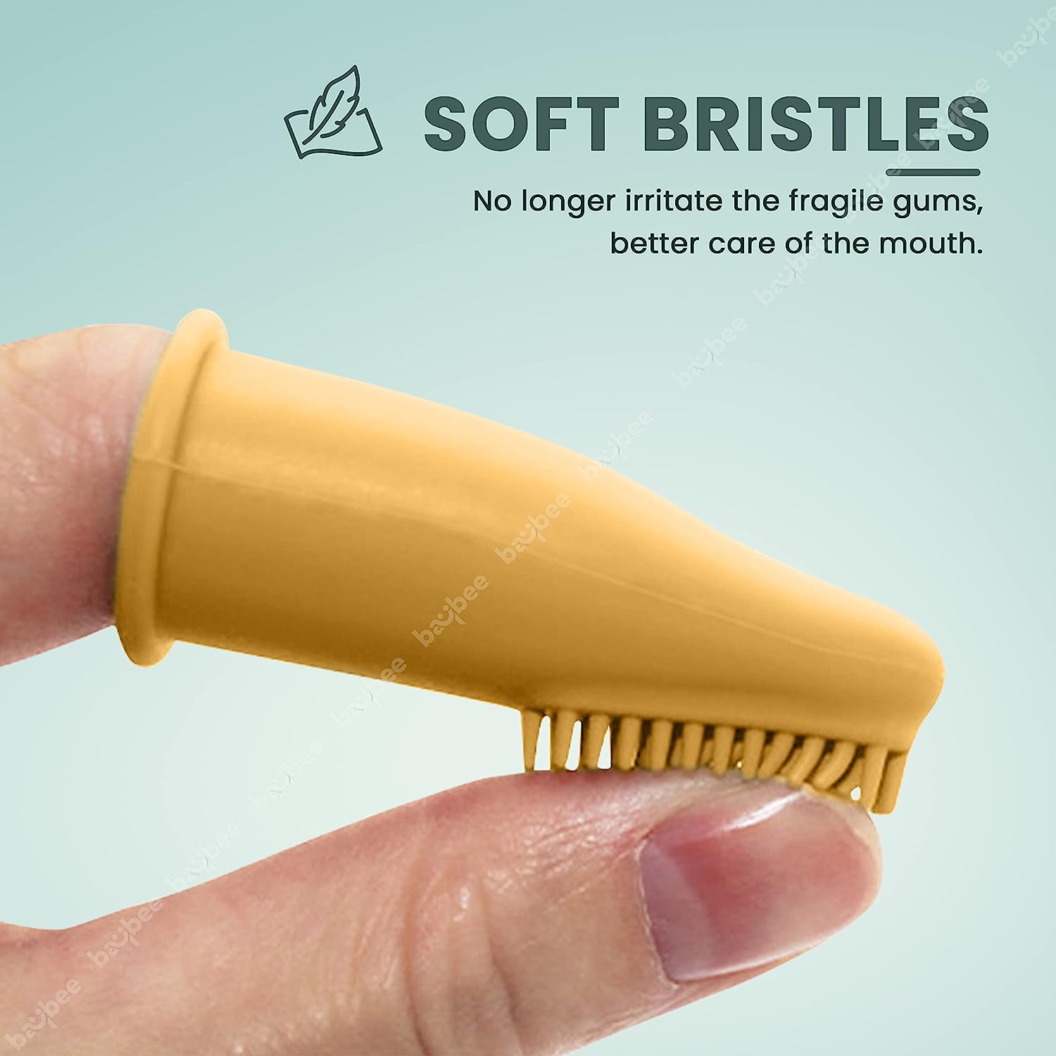 Silicon Baby Finger Toothbrush with Super Soft Bristles I BPA Free Food Grade Silicone I Massage Gum & Tongue I 3M+