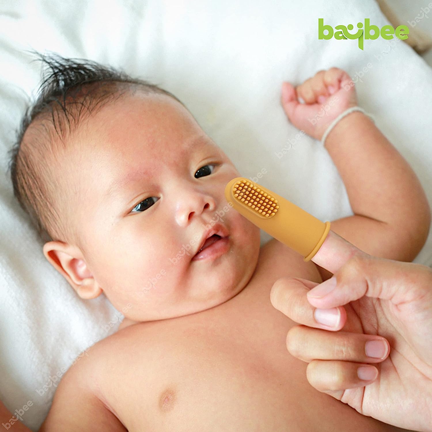 Silicon Baby Finger Toothbrush with Super Soft Bristles I BPA Free Food Grade Silicone I Massage Gum & Tongue I 3M+