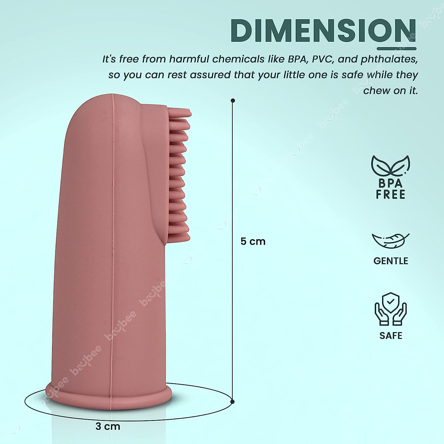 Silicon Baby Finger Toothbrush with Super Soft Bristles I BPA Free Food Grade Silicone I Massage Gum & Tongue I 3M+