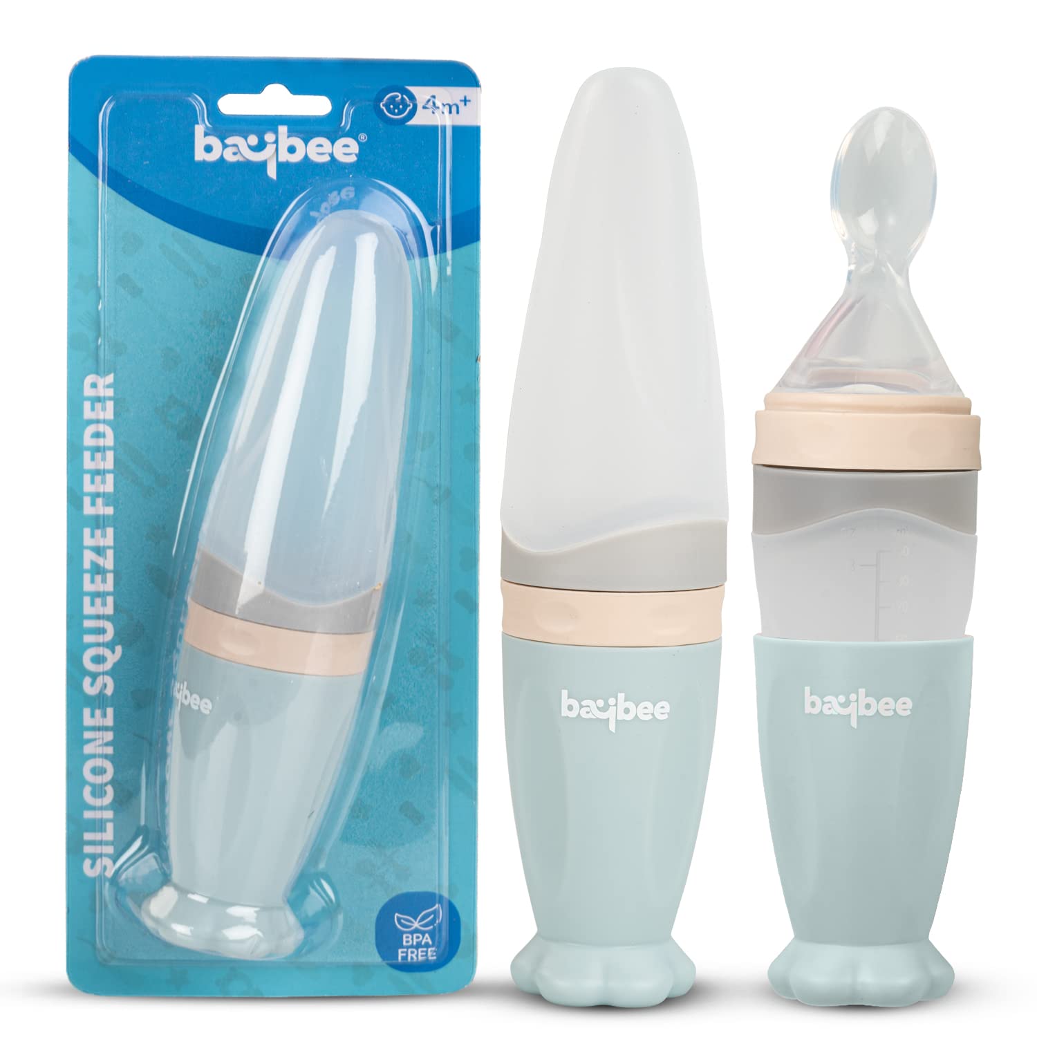 Silicone Food Feeder for Baby I Semi-Solid Food, Cereals, Puree Feeder I Anti-Colic & BPA Free for Infants I 3M+