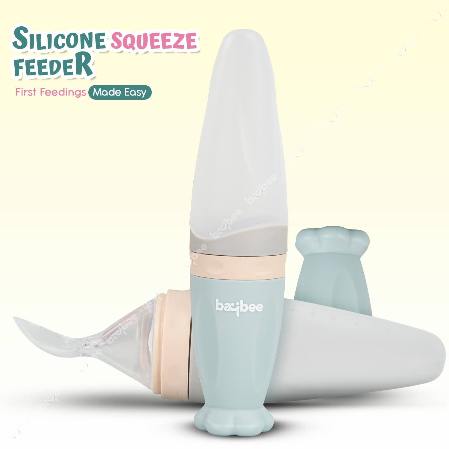 Silicone Food Feeder for Baby I Semi-Solid Food, Cereals, Puree Feeder I Anti-Colic & BPA Free for Infants I 3M+