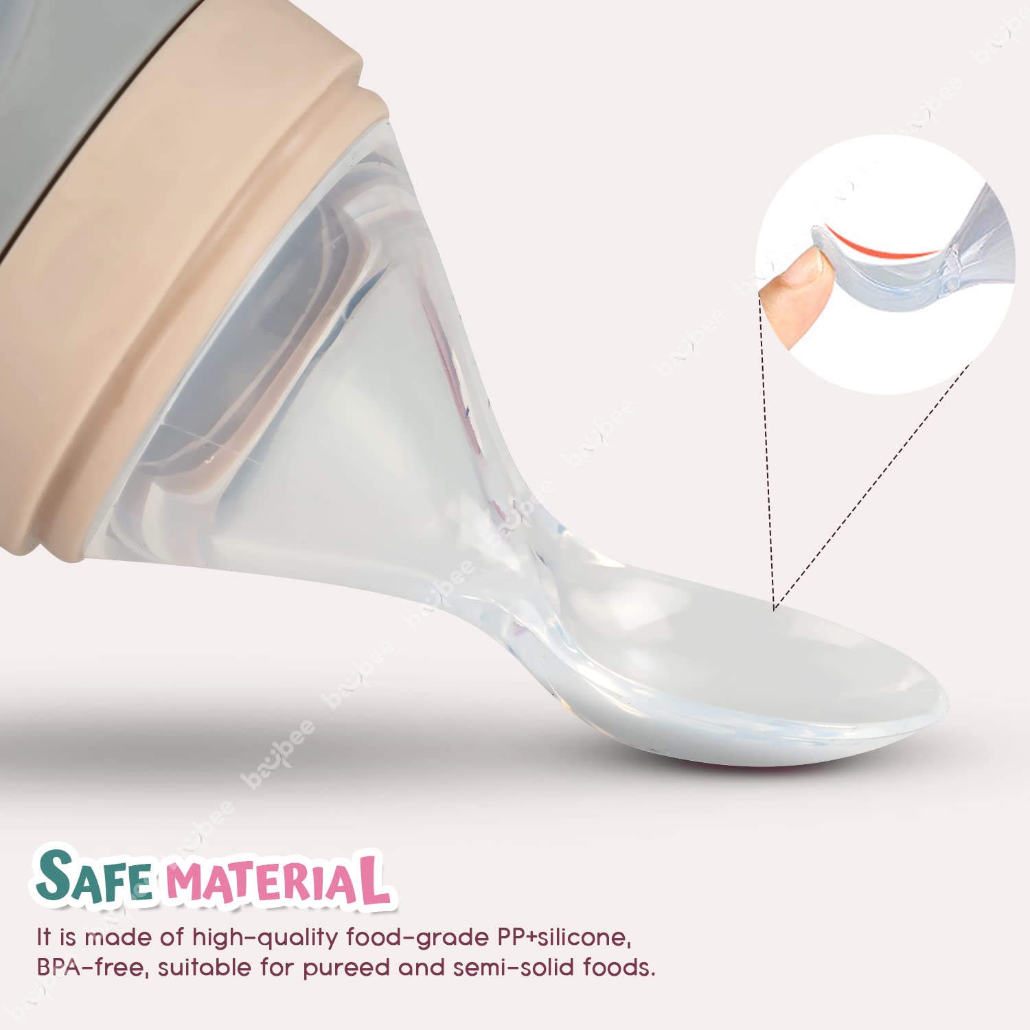 Silicone Food Feeder for Baby I Semi-Solid Food, Cereals, Puree Feeder I Anti-Colic & BPA Free for Infants I 3M+