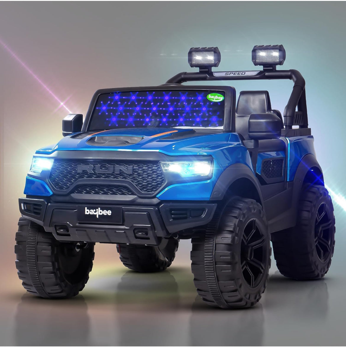 Minikin RAM 4x4 Electric Rechargeable Jeep I LED Head Lights & Music I 1-7 Years