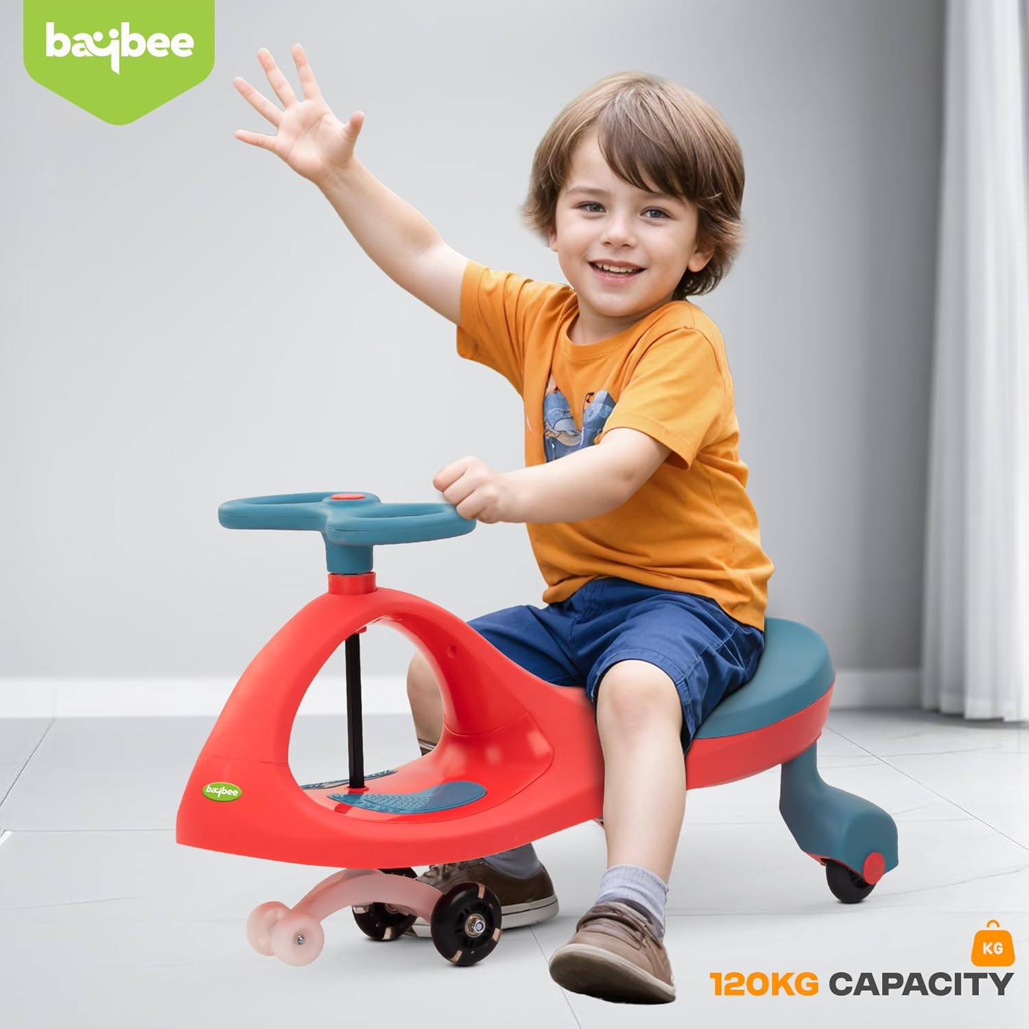 Glide Kids Ride On Car - 360° Magic Swing Twister with Music, LED Wheels & Push Function (Ages 3-8)