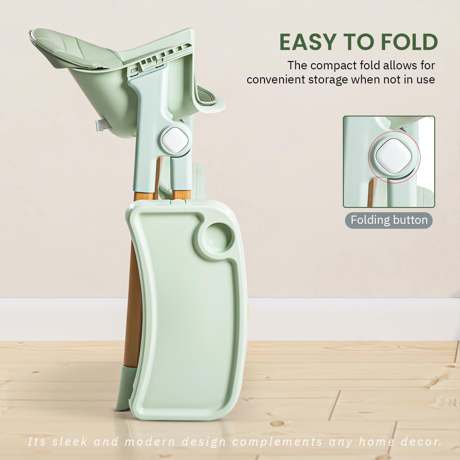 Minikin Walffy Foldable Baby High Chair | Foldable Design | 6M - 4Years