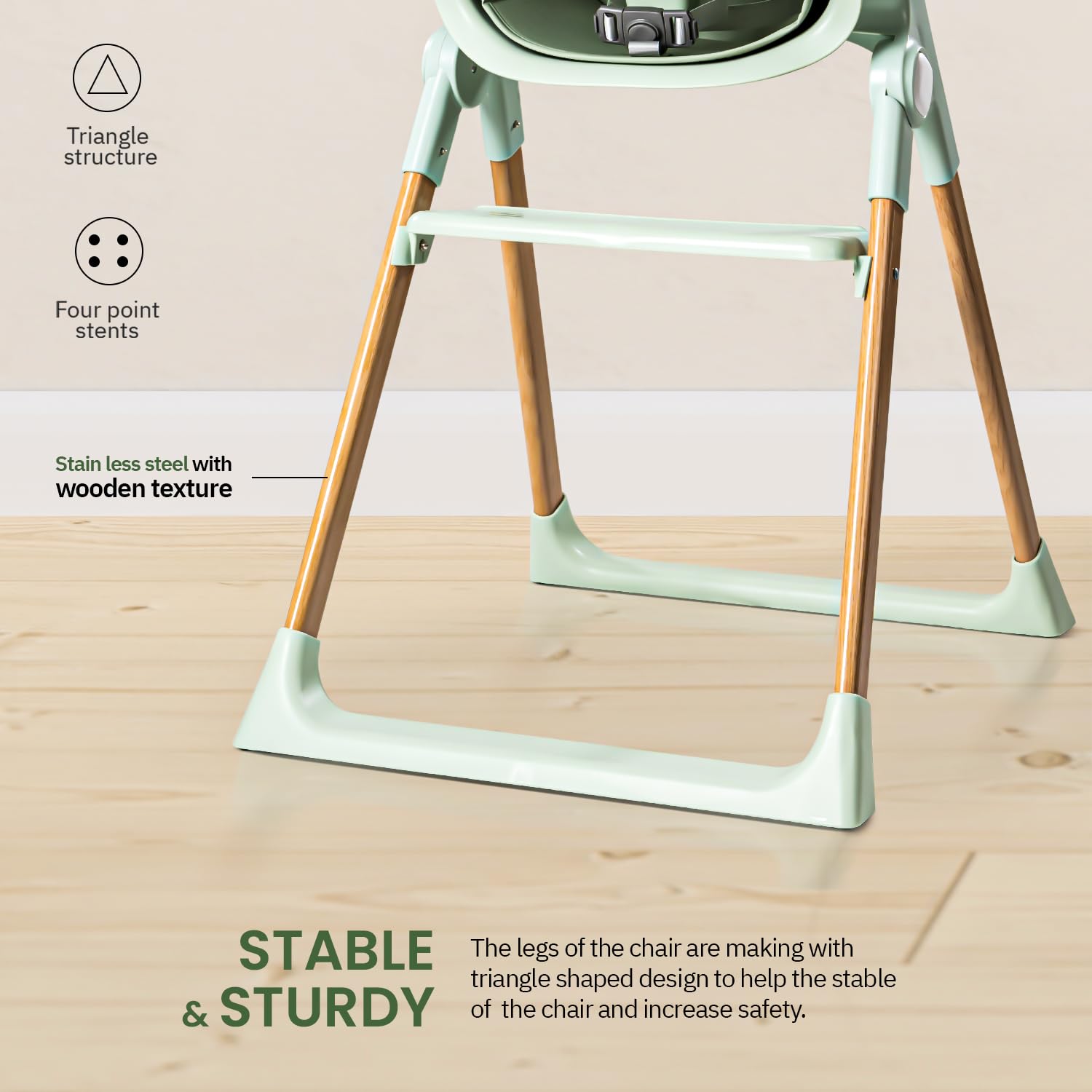 Minikin Walffy Foldable Baby High Chair | Foldable Design | 6M - 4Years