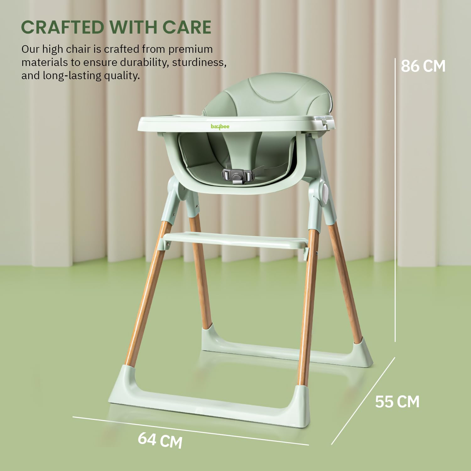 Minikin Walffy Foldable Baby High Chair | Foldable Design | 6M - 4Years