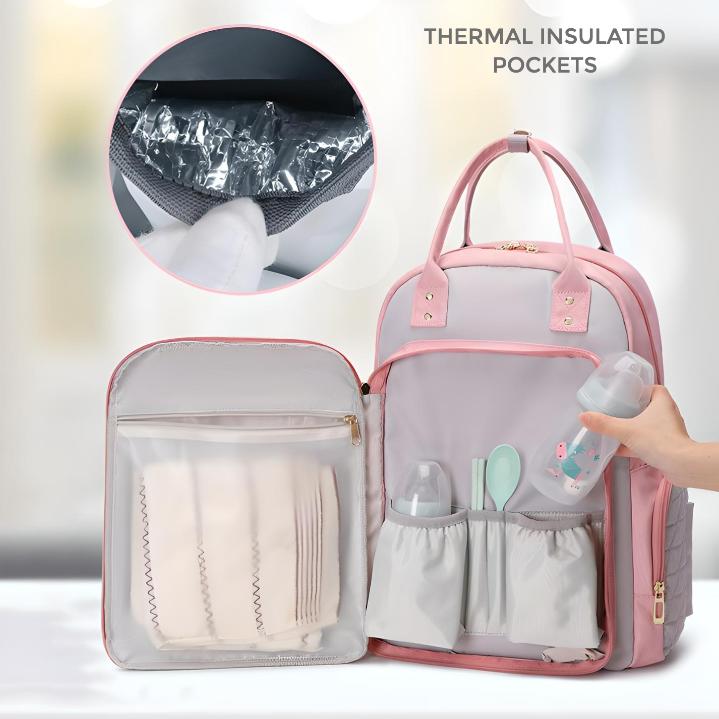 Minikin Halo Mother Bag I Multiple Storage Pockets I Thermal Insulated