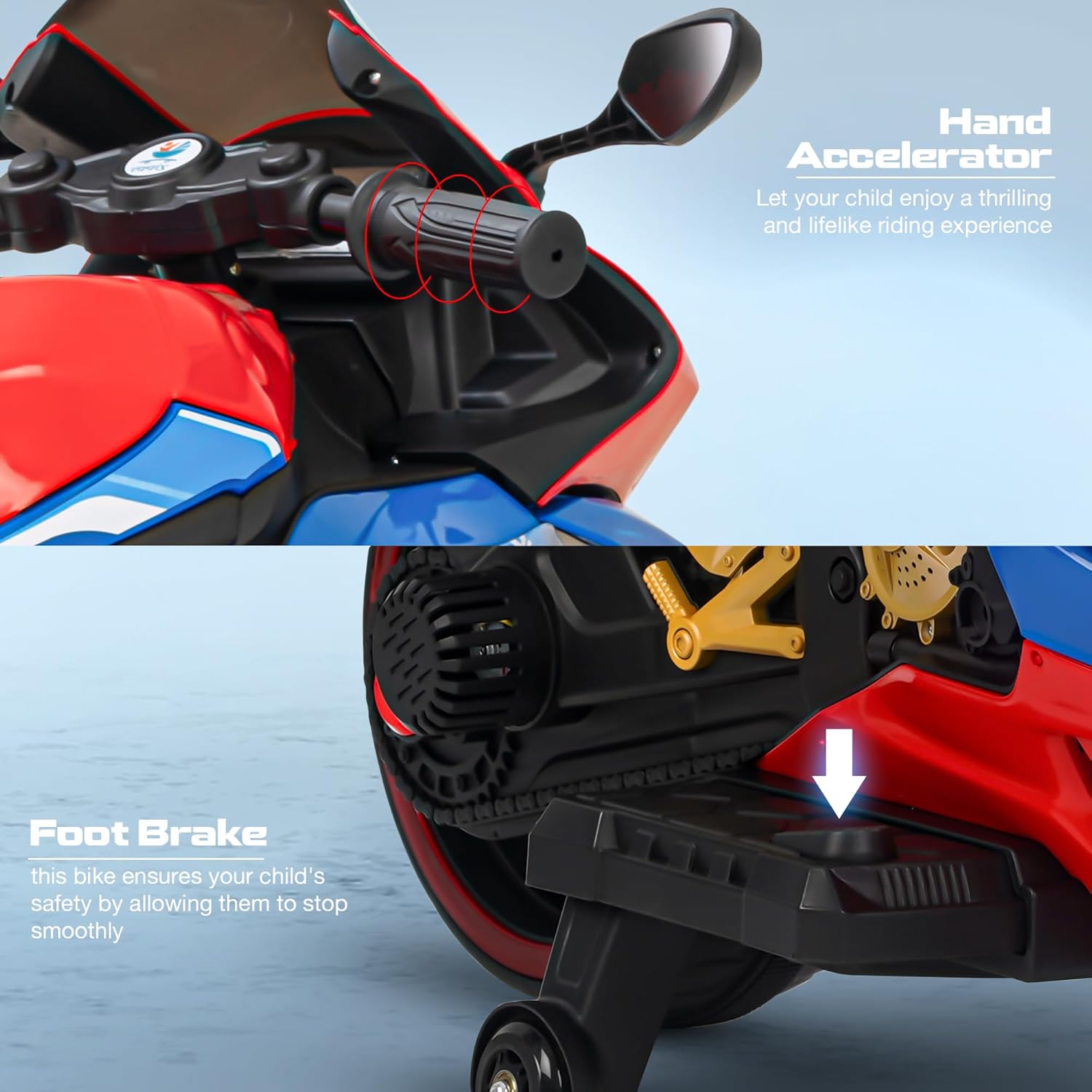 Minikin Hetong Kids Battery Operated Electric Rechargeable Bike for Kids I Handle Accelerator I 2 to 10 Years
