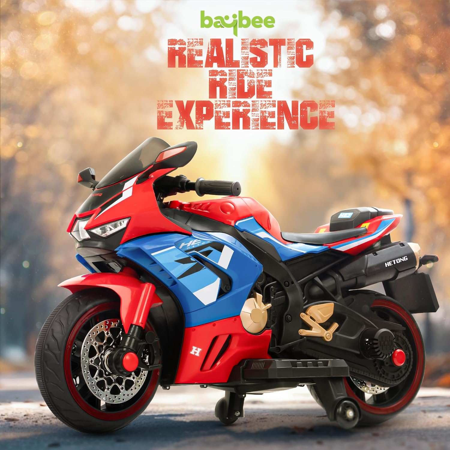Minikin Hetong Kids Battery Operated Electric Rechargeable Bike for Kids I Handle Accelerator I 2 to 10 Years