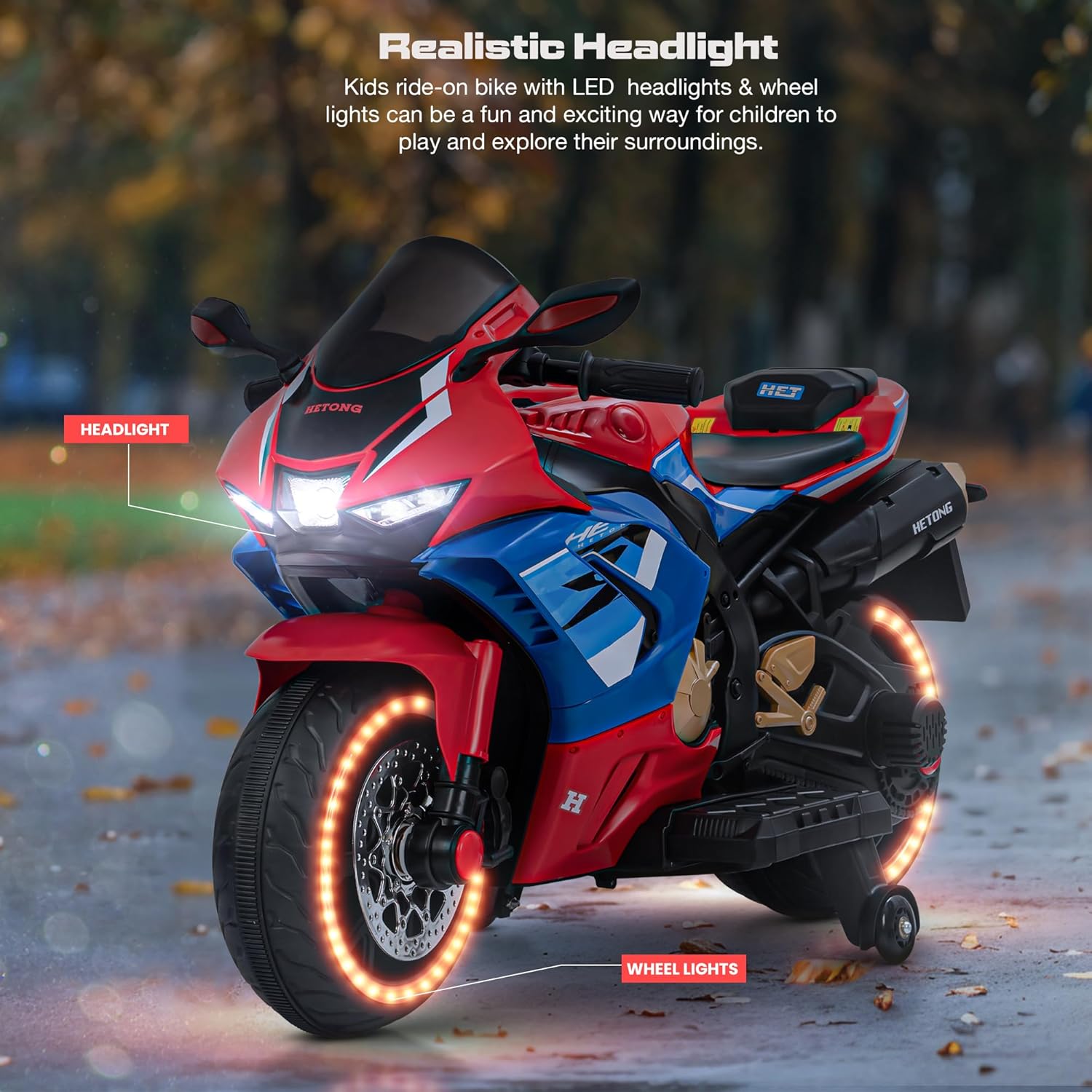 Minikin Hetong Kids Battery Operated Electric Rechargeable Bike for Kids I Handle Accelerator I 2 to 10 Years
