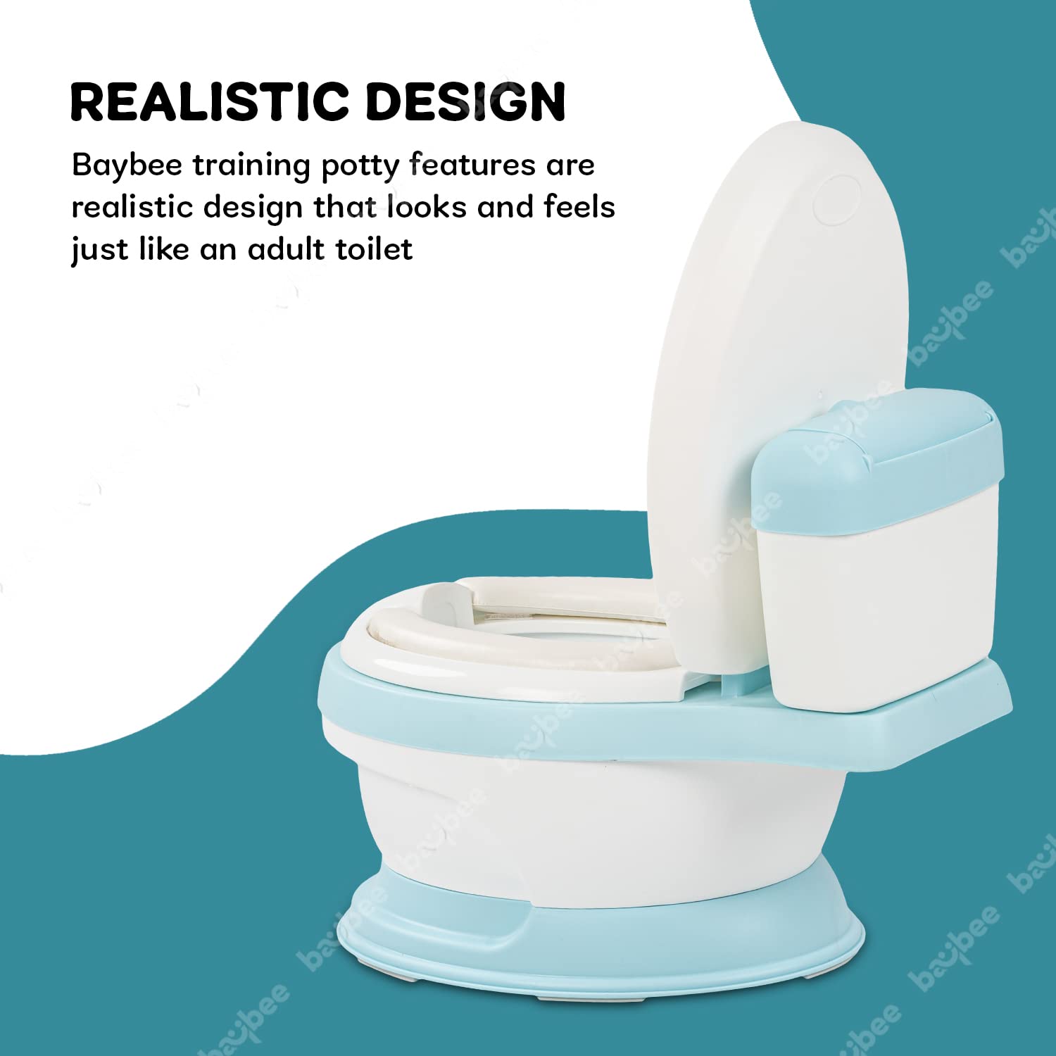 Minikin Gusto Western Toilet Potty Seat for Kids I Anti Splash Design I Detachable Waste Tray I 1-3 Years