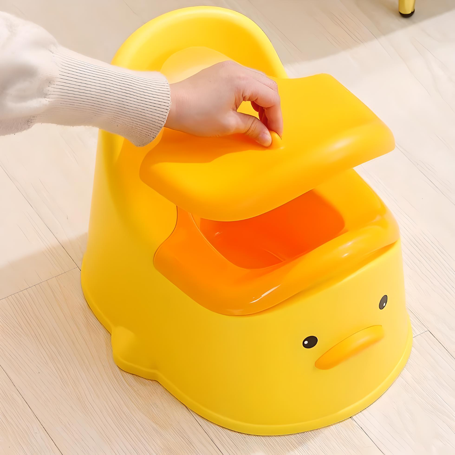 Minikin Ducky Western Toilet Potty Trainer Seat with Backrest for Kids