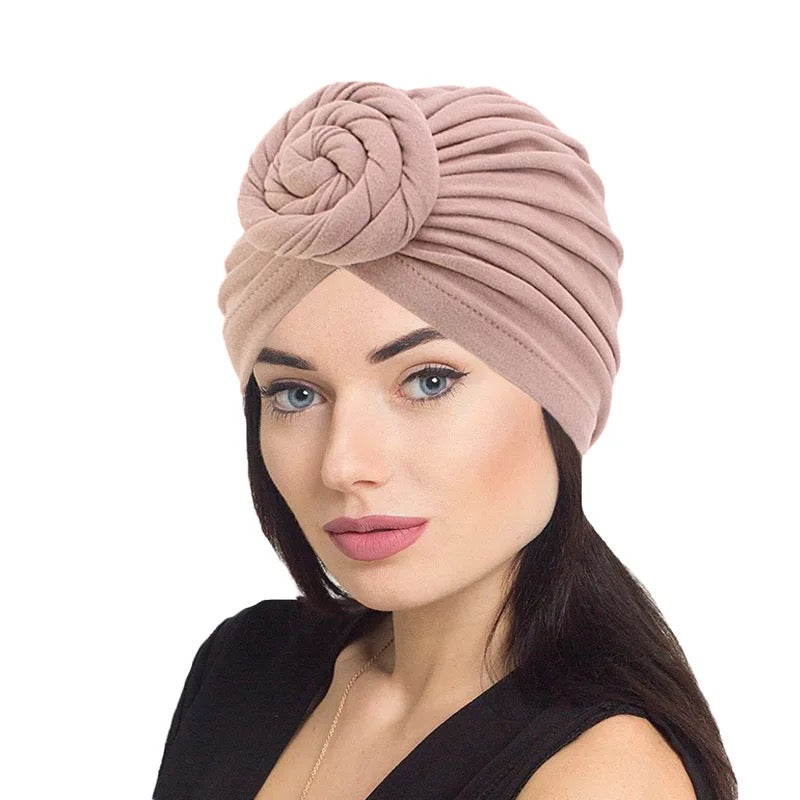 Shimmer Flower Party Stretchable Turban Cap I Fits Mommy and Baby I 0M+