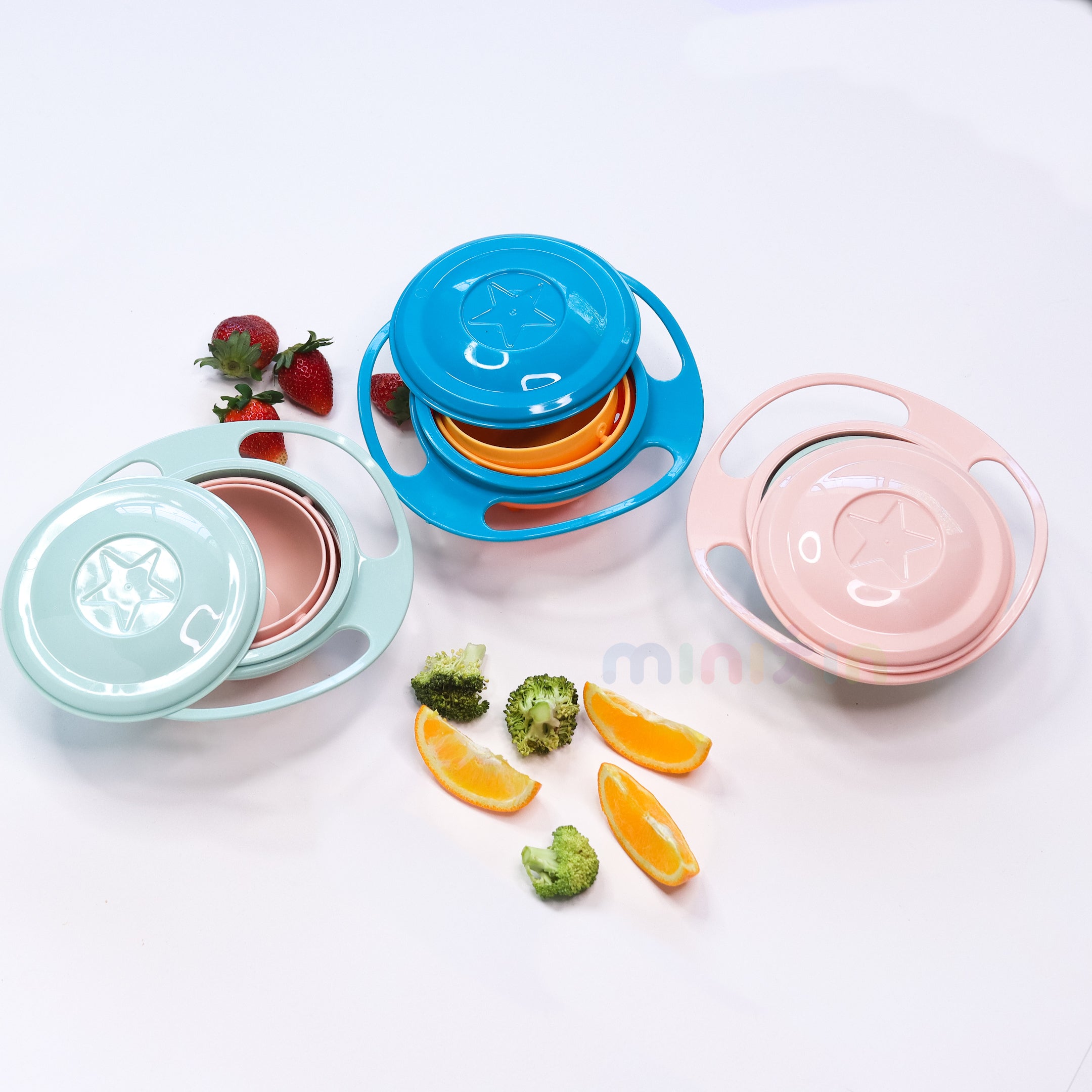 High Quality American Safety Standard Spill Proof 360 Degree Rotating Gyro Bowl With Lid - BPA Free