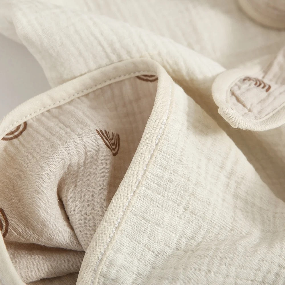 Minikin 100% Organic Muslin Cotton Gauze Hooded Swaddle Wrap I Baby Blanket I Baby Towel