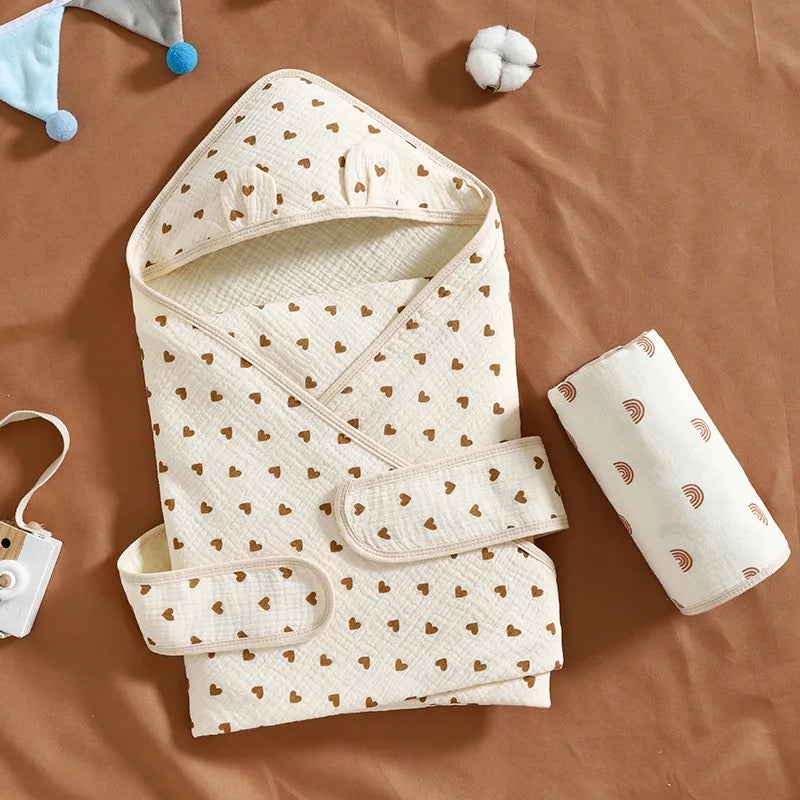 100% Organic Muslin Cotton Swaddle - Soft, Breathable, and Eco-Friendly for Newborns to 3 Months