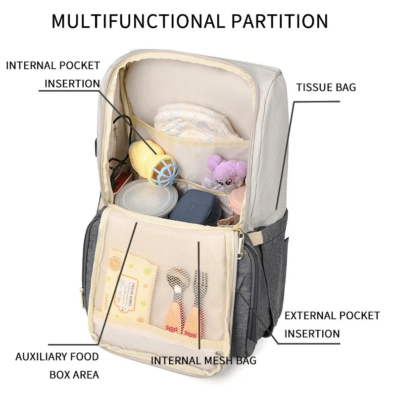 Le Queen Water Proof Premium Mommy Bag With Leather Straps