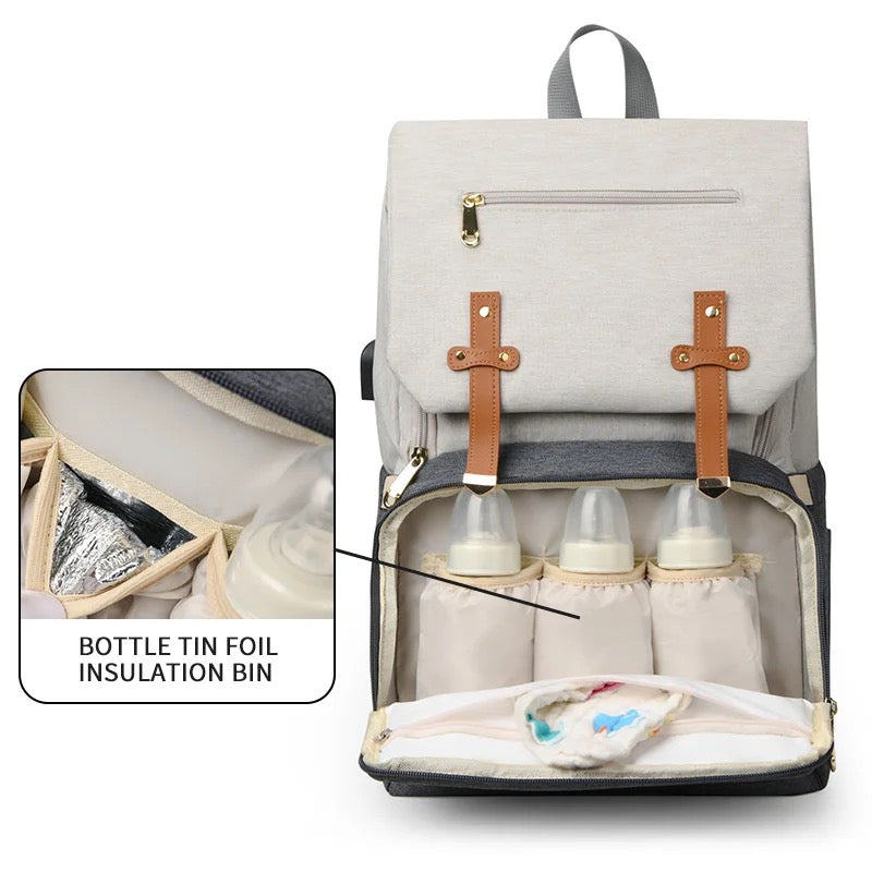 Le Queen Water Proof Premium Mommy Bag  With Leather Straps