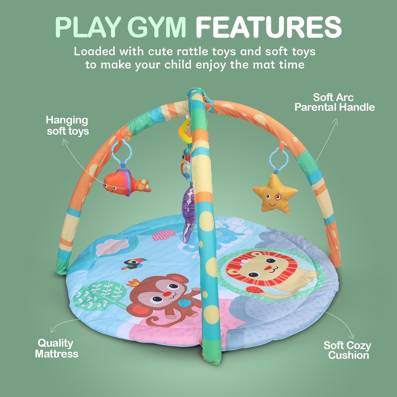 Minikin Kick & Play Round Activity Play Gym I I Sensory and Motor Skill Development I 0-12M