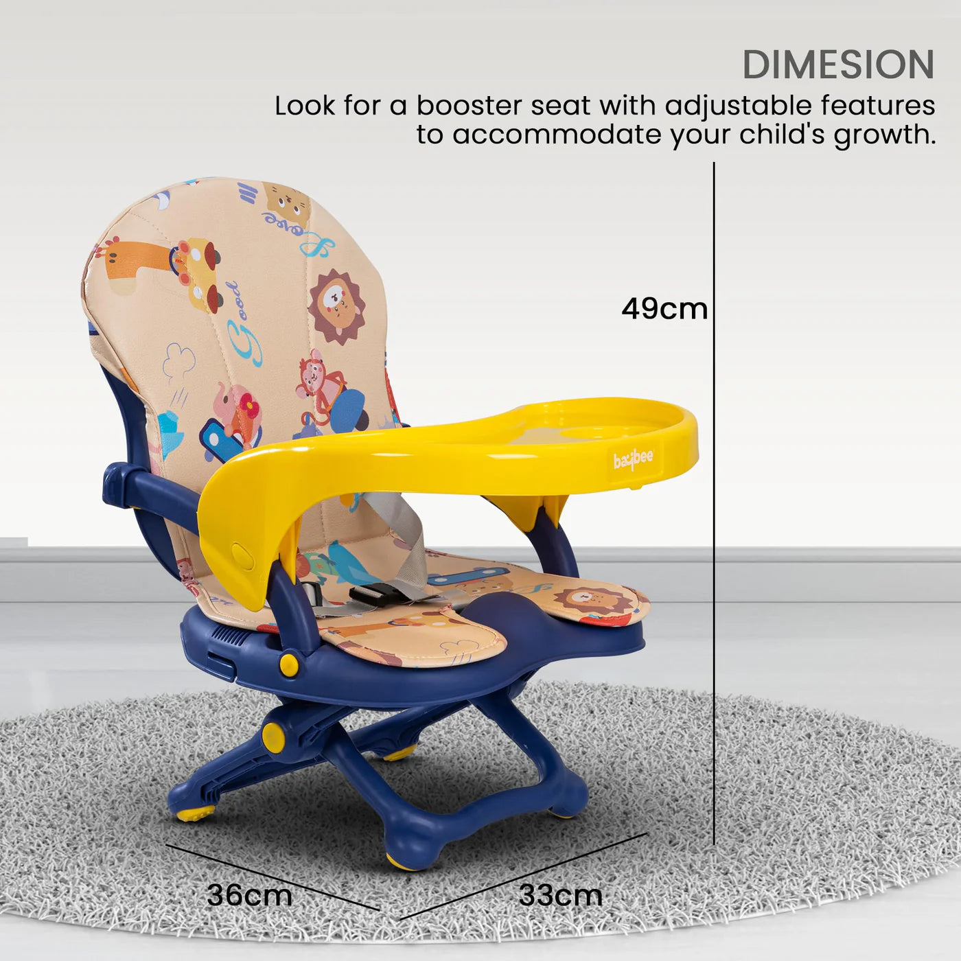 Luna 2-in-1 Portable Chair & Booster – Adjustable Height, Foldable Design (6 Months to 3 Years)