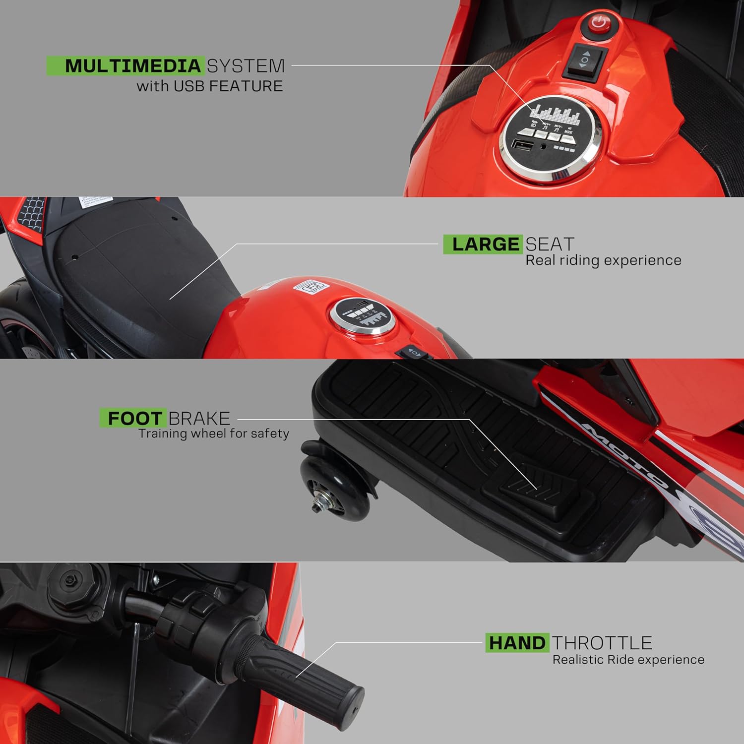 Minikin Moto GP Rechargeable Superbike I Large size Top Spec I 45KG Capacity I 2-14 Years