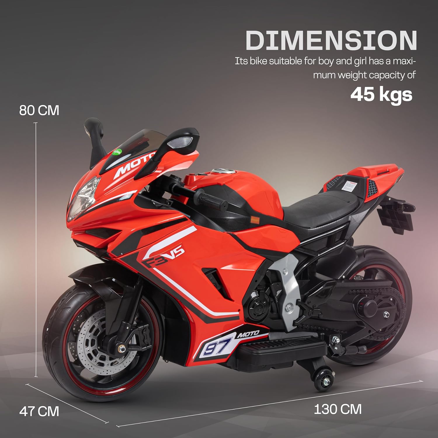 Minikin Moto GP Rechargeable Superbike I Large size Top Spec I 45KG Capacity I 2-14 Years