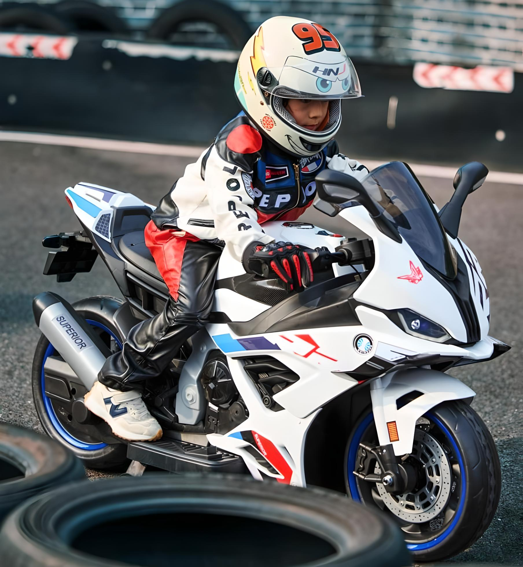 Minikin Agusta F4 Electric Rechargeable Superbike I Large Size Top Spec I 45KG Capacity I 2-14 Years